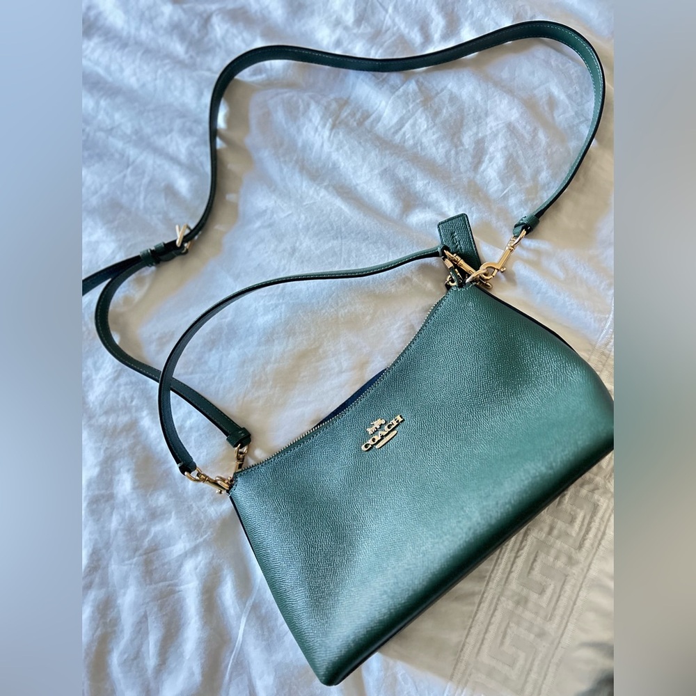 Coach Green Clara Shoulder Bag with Gold-Tone Hardware